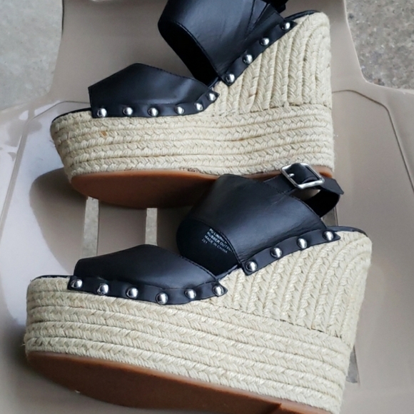 Steve Madden Leather Studded Wedges - Picture 8 of 13